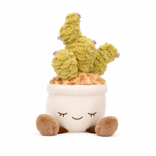 Cute Cactus Plush Toy with Soft Fabric Pot – Smiling Plant Plush Decorative Toy for Kids and Nursery Rooms